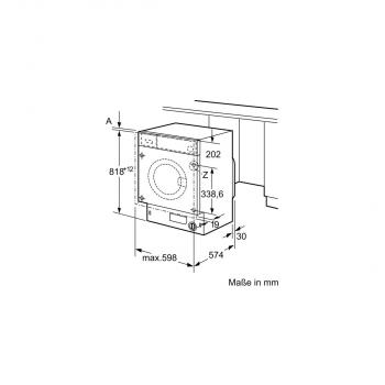 Bosch WIW28443 Serie 8 8kg Einbau Waschmaschine, 60cm breit, 1400 U/min, LED-Display, Unwuchtkontrolle, Mengenerkennung, AquaStop, weiß