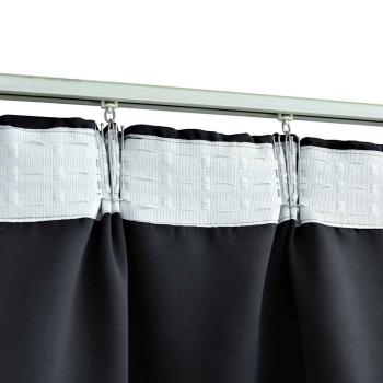 Verdunkelungsvorhänge mit Haken 2 Stk. Schwarz 140x245cm