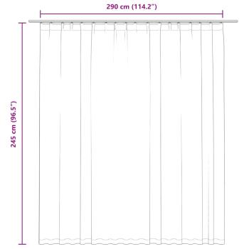 Verdunkelungsvorhang mit Haken Grau 290 x 245 cm
