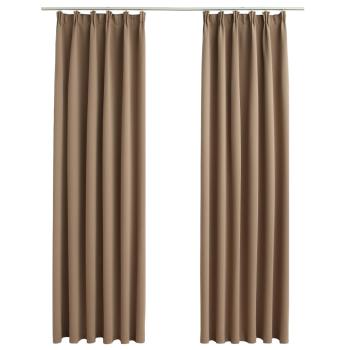 Verdunkelungsvorhänge mit Haken 2 Stk. Taupe 140x225cm