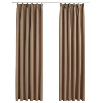 Verdunkelungsvorhänge mit Haken 2 Stk. Taupe 140x245cm