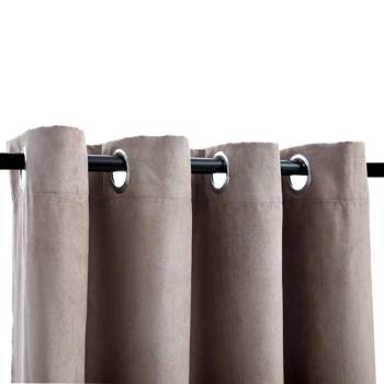 Verdunkelungsvorhänge mit Metallösen 2 Stk. Taupe 140x225 cm