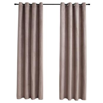 Verdunkelungsvorhänge mit Metallösen 2 Stk. Taupe 140x245 cm
