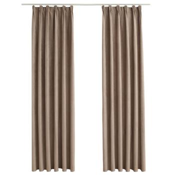 Verdunkelungsvorhänge mit Haken 2 Stk. Taupe 140x245 cm