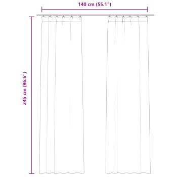 Verdunkelungsvorhänge mit Haken 2 Stk. Samt Anthrazit 140x245cm