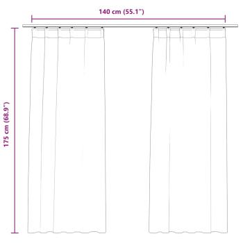 Verdunkelungsvorhänge mit Haken 2 Stk. Samt Beige 140x175cm