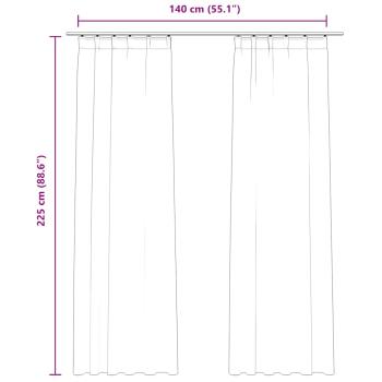Verdunkelungsvorhänge mit Haken 2 Stk. Samt Beige 140x225 cm