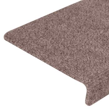 Treppenmatten 15 Stk. Nadelvlies 65x21x4 cm Braun
