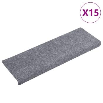 Treppenmatten 15 Stk. Nadelvlies 65x21x4 cm Hellgrau