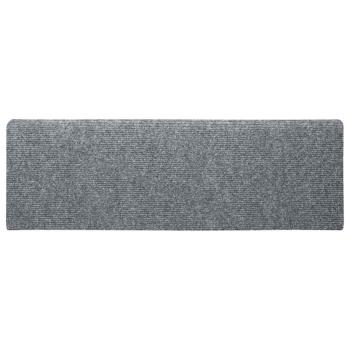 Treppenmatten 15 Stk. Nadelvlies 65x21x4 cm Hellgrau
