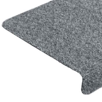 Treppenmatten 15 Stk. Nadelvlies 65x21x4 cm Hellgrau