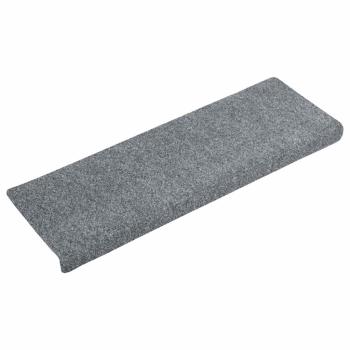 Treppenmatten 15 Stk. Nadelvlies 65x21x4 cm Hellgrau