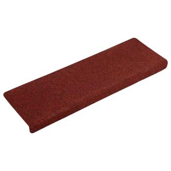 Treppenmatten 15 Stk. Nadelvlies 65x21x4 cm Rot