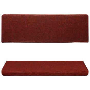 Treppenmatten 15 Stk. Nadelvlies 65x21x4 cm Rot