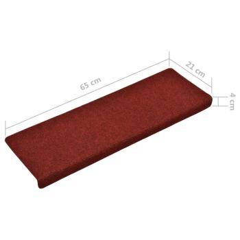 Stufenmatten Selbstklebend 15 Stk. 65x21x4 cm Bordeauxrot Rechteckiger Rand
