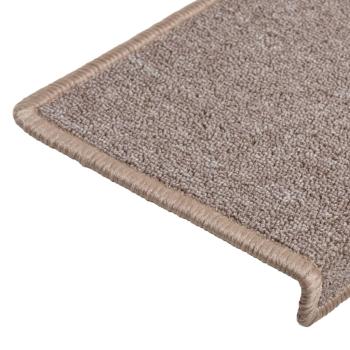 Teppich-Treppenstufen 15 Stk. 65x21x4 cm Hellbraun
