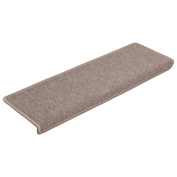 Teppich-Treppenstufen 15 Stk. 65x21x4 cm Hellbraun