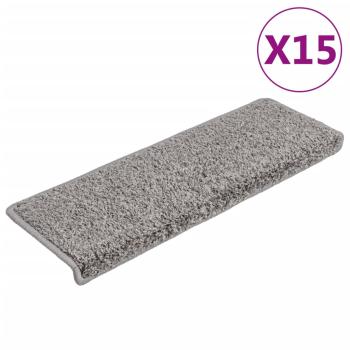 Teppich-Treppenstufen 15 Stk. 65x21x4 cm Grau