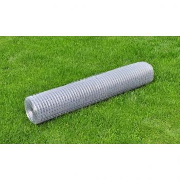 ARDEBO.de - Maschendrahtzaun Verzinkter Stahl Quadrat 1×25 m Silbern