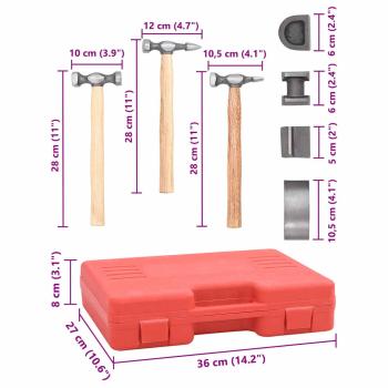 7-tlg. Karosserie-Ausbeulset Ausbeulhammer Dellen-Reparatur-Set