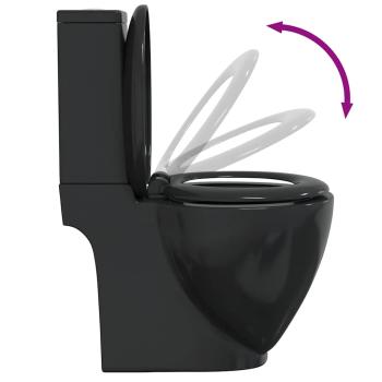 Keramik-Toilette Abgang Horizontal Schwarz