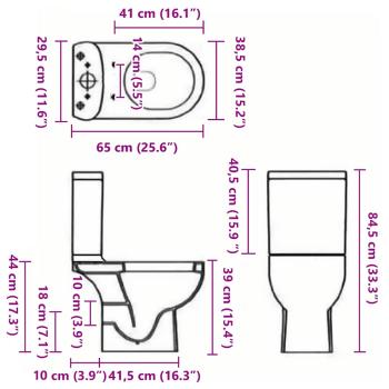 Keramik-Toilette Abgang Horizontal Schwarz