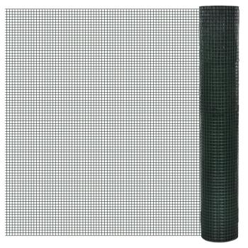 Drahtzaun für Hühner Verzinkt mit PVC-Beschichtung 10x1 m Grün