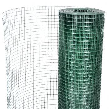Drahtzaun für Hühner Verzinkter Stahl 1x25 m Grün