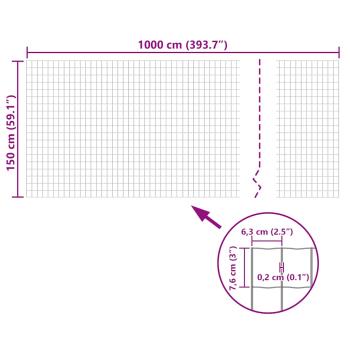 Gitterzaun Schweiß Maschendraht gitter 10x1,5m