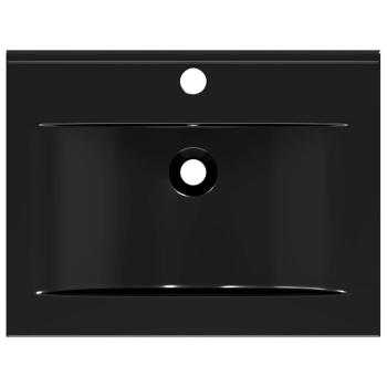 Luxus-Waschbecken Keramik Rechteckig Schwarz mit Hahnloch 60x46 cm