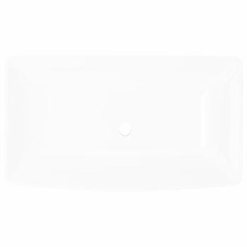Keramik Waschtisch Waschbecken Rechteckig Weiß 71 x 39 cm