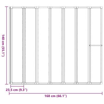 Duschwand Duschabtrennung 140 x 168 cm 7 Faltwände