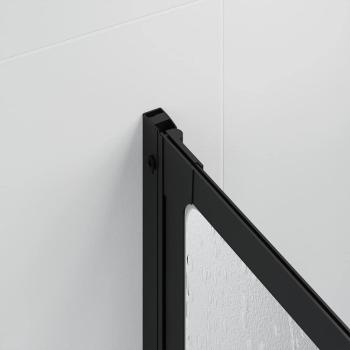Duschwand 140 x 168 cm 7 Paneele Faltbar mit Handtuchhalter