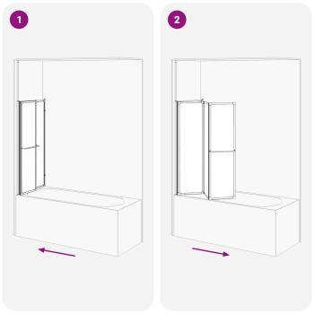 Duschwand L-Form 70x120x137 cm 4-teilig Faltbar 