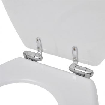 Toilettensitz MDF Deckel mit Absenkautomatik Design Weiß