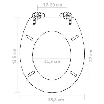 Toilettensitz MDF Deckel mit Absenkautomatik Design Weiß