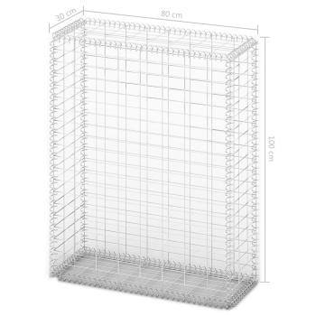 Steinkorb Gabione mit Deckeln Verzinkter Draht 100×80×30 cm 