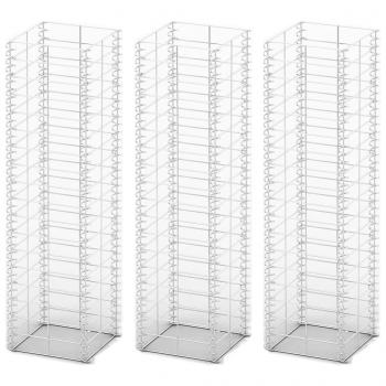 Gabionen-Set 3-tlg. Verzinkter Draht 25×25×100 cm 