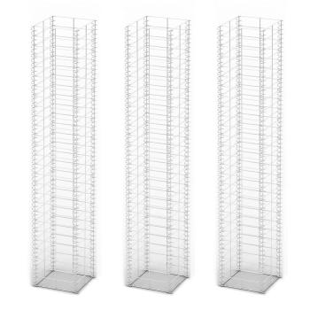 Gabionen-Set 3-tlg. Verzinkter Draht 25×25×150 cm 