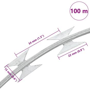 Stacheldraht Concertina Klingendraht Verzinkter Stahl 100 m