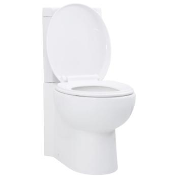 Toilette für Ecke Keramik Weiß