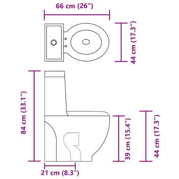 Toilette Rund Keramik Schwarz