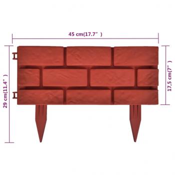 Rasenkanten 11 Stk. Backstein-Design