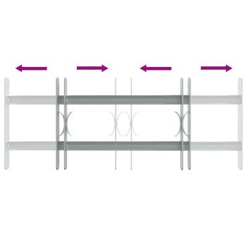 Fenstergitter Verstellbar mit 2 Querstäben 500-650 mm
