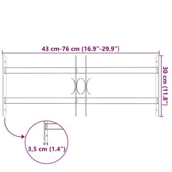 Fenstergitter Verstellbar mit 2 Querstäben 500-650 mm