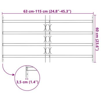 Fenstergitter Verstellbar mit 4 Querstäben 700-1050 mm