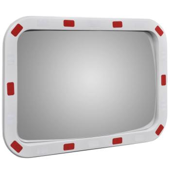 Verkehrsspiegel Konvex Viereckig 40×60 cm mit Reflektoren 