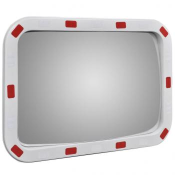 Verkehrsspiegel Konvex Viereckig 40×60 cm mit Reflektoren 