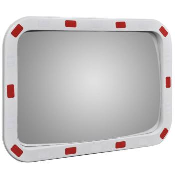 Verkehrsspiegel Konvex Viereckig 40×60 cm mit Reflektoren 