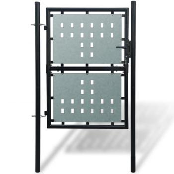 ARDEBO.de - Zauntor (Einzeltor) Schwarz 100x175 cm 